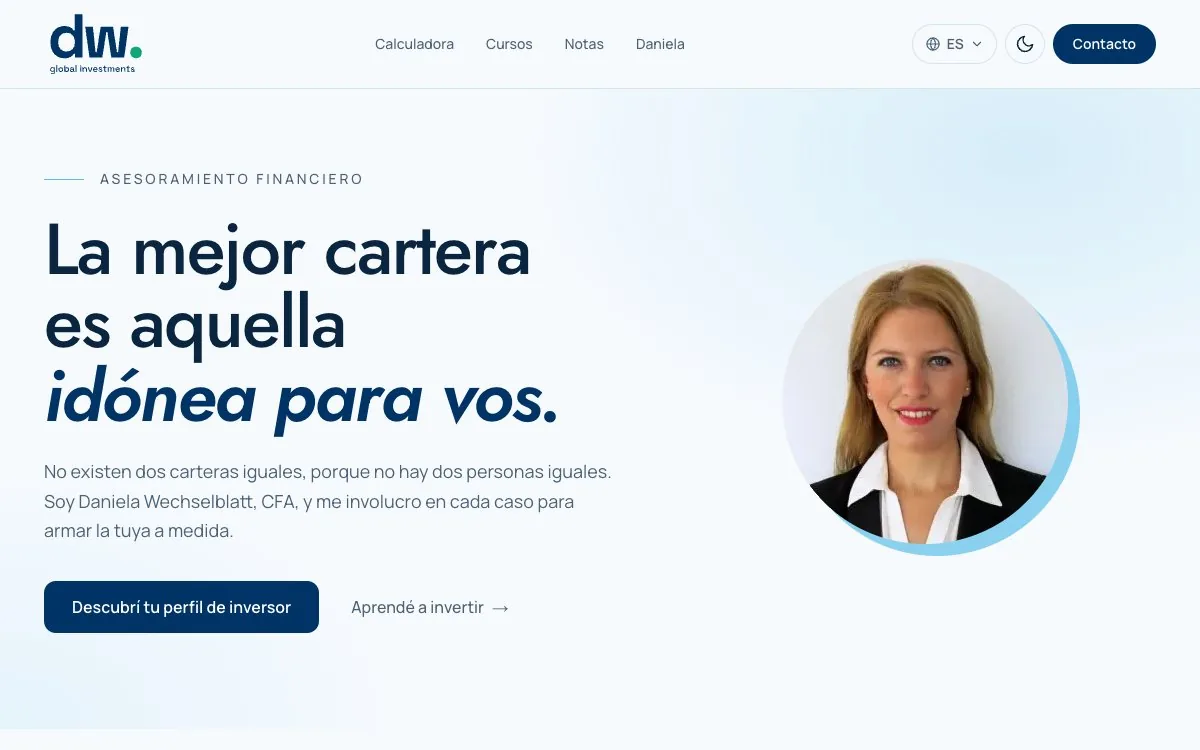 Captura del sitio DW Global Investments